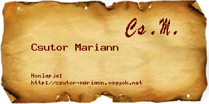 Csutor Mariann névjegykártya